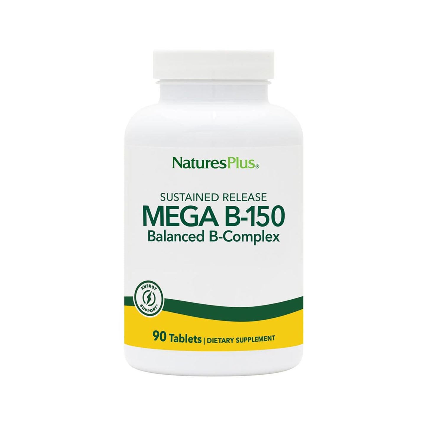 NaturesPlus Mega B-150 B-Complex (2-Pack, 180 Servings) - Sustained Release, Vegetarian, Gluten-Free