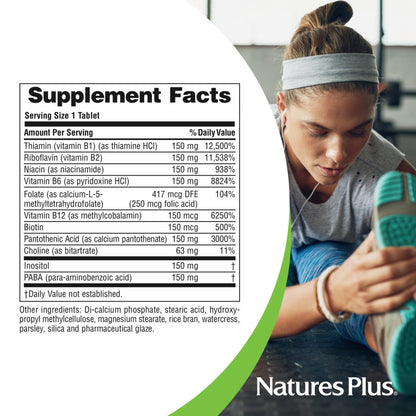 NaturesPlus Mega B-150 B-Complex (2-Pack, 180 Servings) - Sustained Release, Vegetarian, Gluten-Free