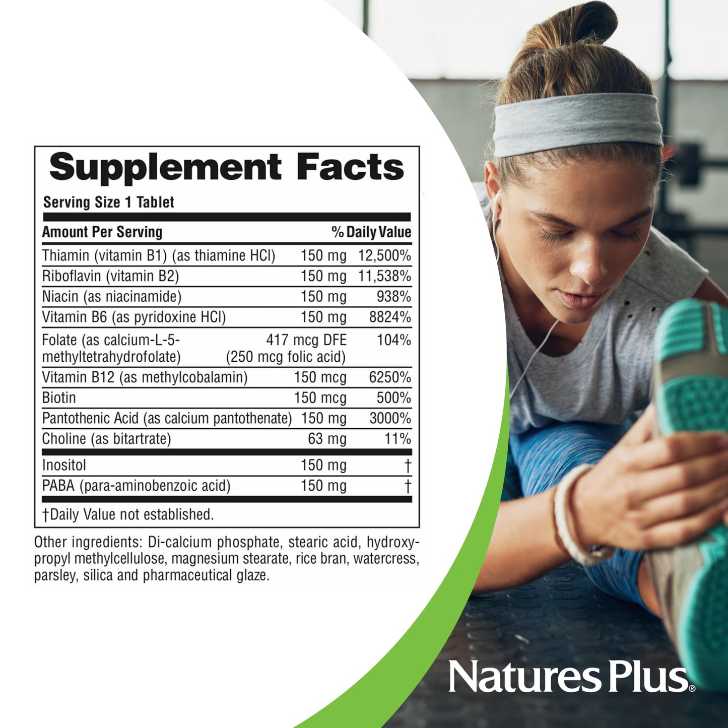 NaturesPlus Mega B-150 B-Complex (2-Pack, 180 Servings) - Sustained Release, Vegetarian, Gluten-Free