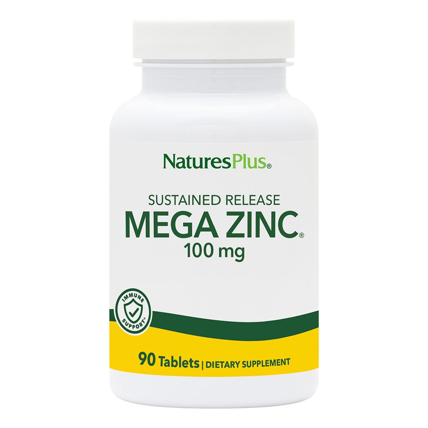 NaturesPlus Mega Zinc 100 mg - 90 Tablets | Sustained Release, Vegetarian, Gluten Free