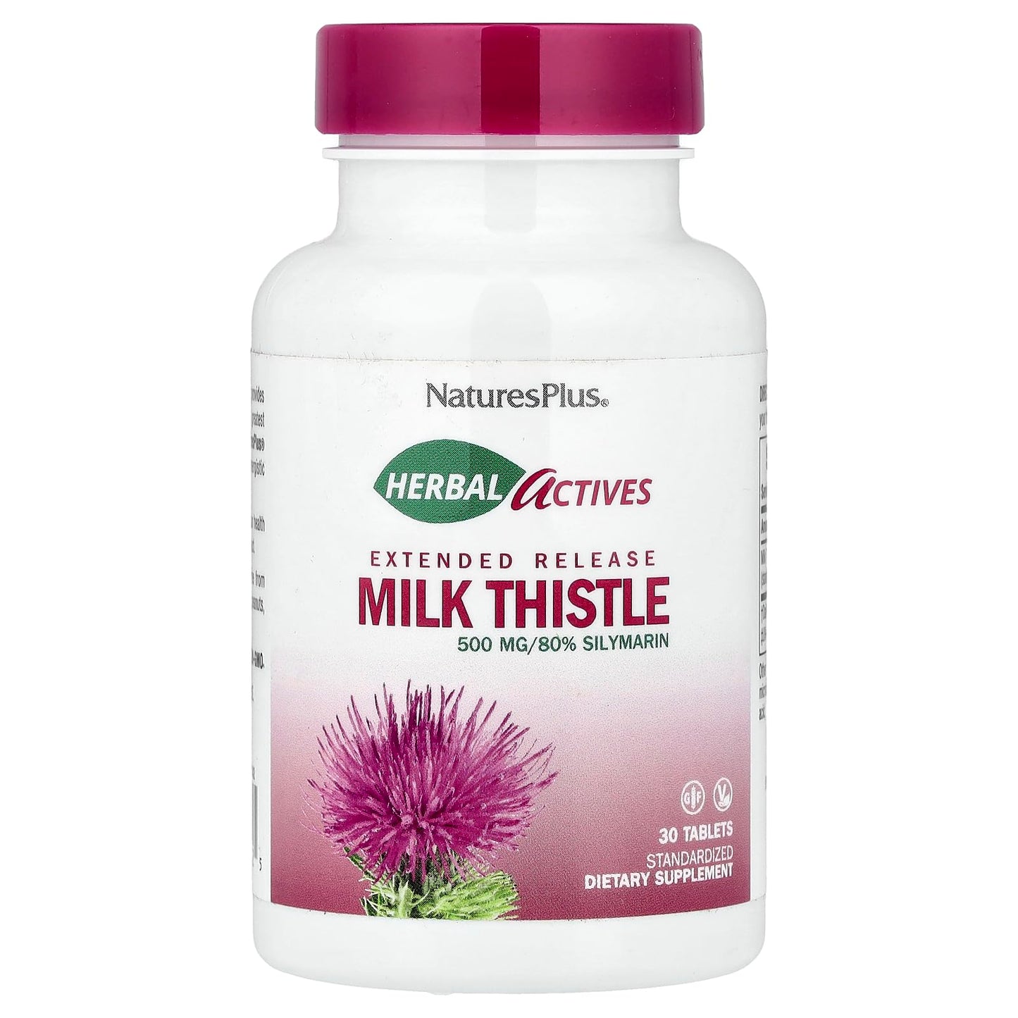 NaturesPlus Milk Thistle Extended Release 500mg | 80% Silymarin | 30 Servings | Gluten-Free