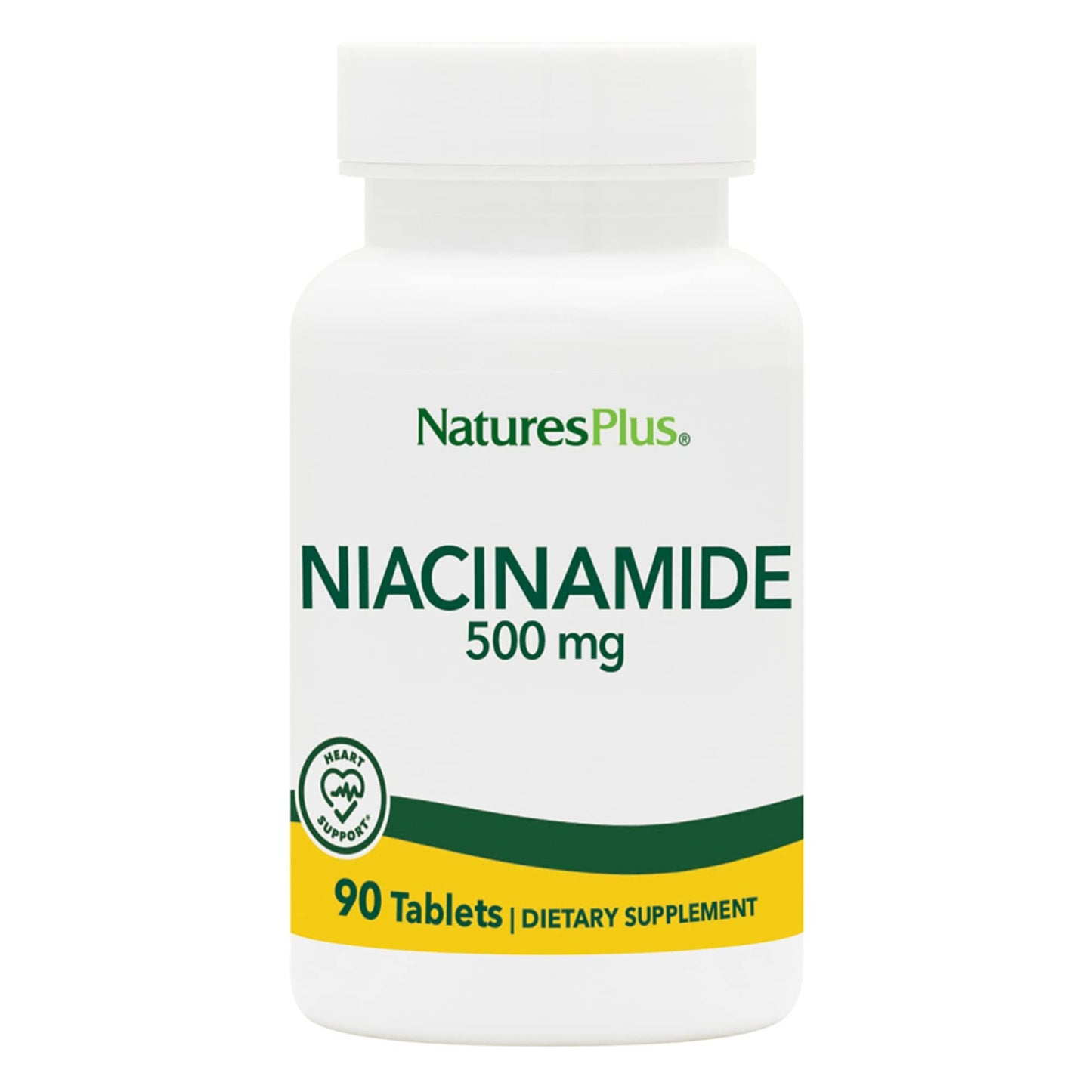 NaturesPlus Niacinamide 500 mg - 90 Tablets | Vitamin B3 Supplement (Vegetarian, Gluten Free)
