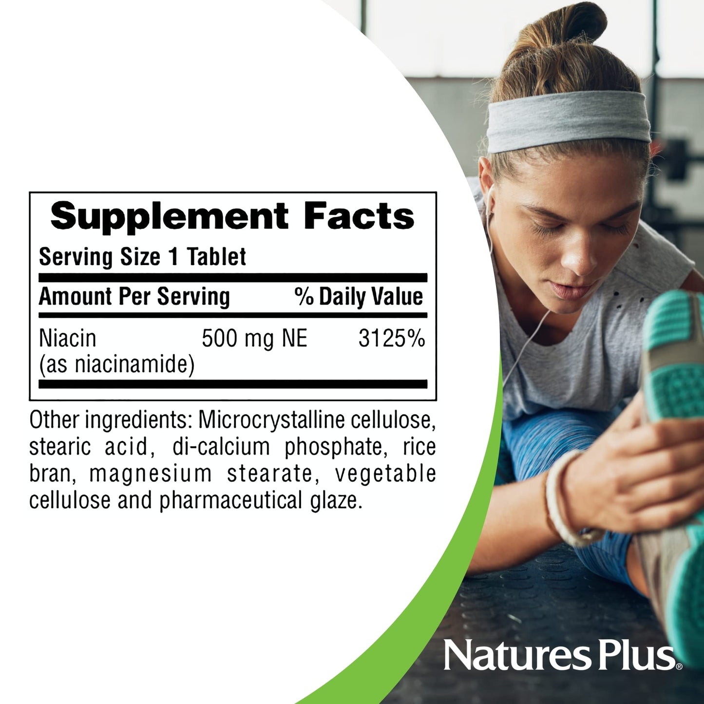 NaturesPlus Niacinamide 500 mg - 90 Tablets | Vitamin B3 Supplement (Vegetarian, Gluten Free)