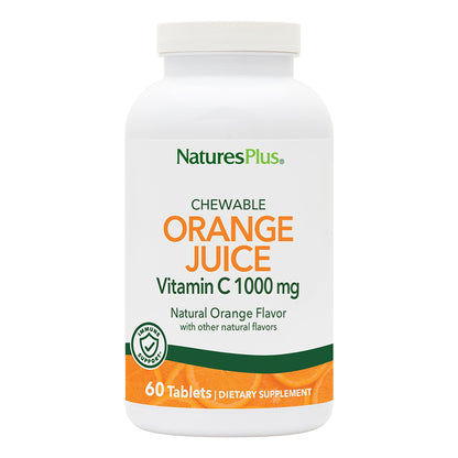 NaturesPlus Orange Juice Vitamin C 1000 mg – 60 Chewables | High-Potency Immune Support, Vegan & Gluten Free | 60 Servings