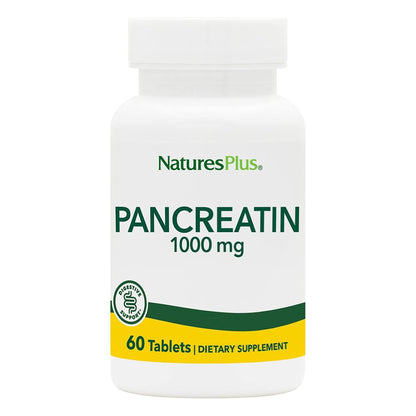 Natures Plus Pancreatin 1000 mg | 60 Tablets - Gluten-Free Digestive Enzyme
