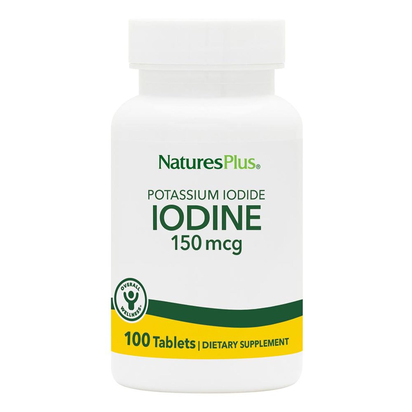 NaturesPlus Potassium Iodide 150 mcg - 100 Vegan Tablets | Thyroid & Respiratory Support