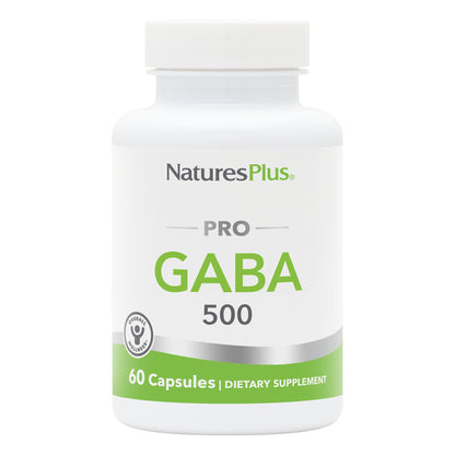 NaturesPlus PRO GABA 500 mg | 60 Capsules | Non-GMO, Vegan, Gluten Free