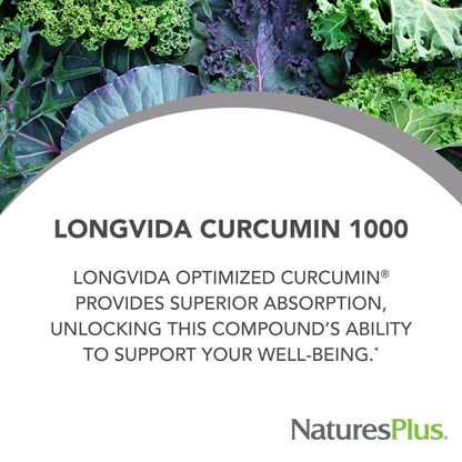 NaturesPlus PRO Longvida Curcumin 1000 mg - 60 Mini-Tabs, 30 Servings - Non-GMO, Vegan