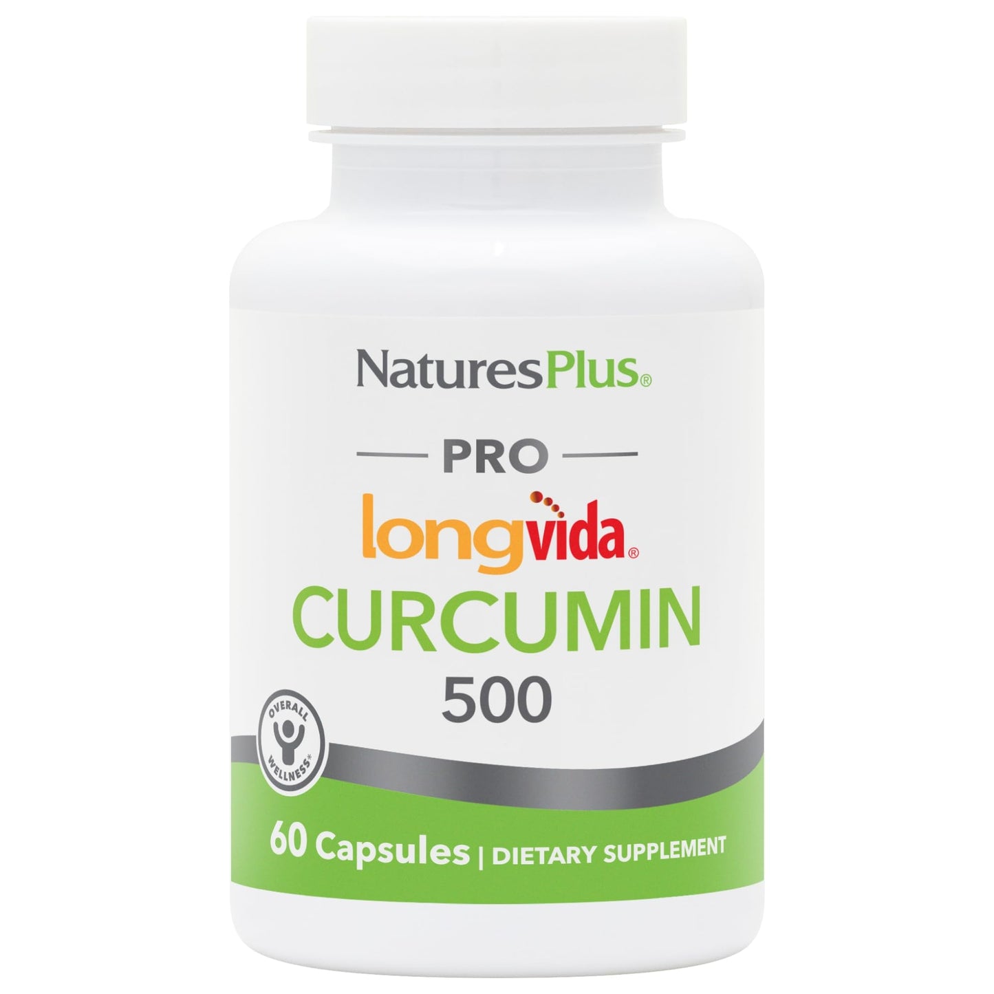 NaturesPlus PRO Longvida Curcumin 500 mg - 60 Capsules | Non-GMO, Vegan & Gluten Free