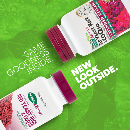 NaturesPlus Herbal Actives Red Yeast Rice 600mg & CoQ10 100mg – Extended Release, 30 Vegan Tablets