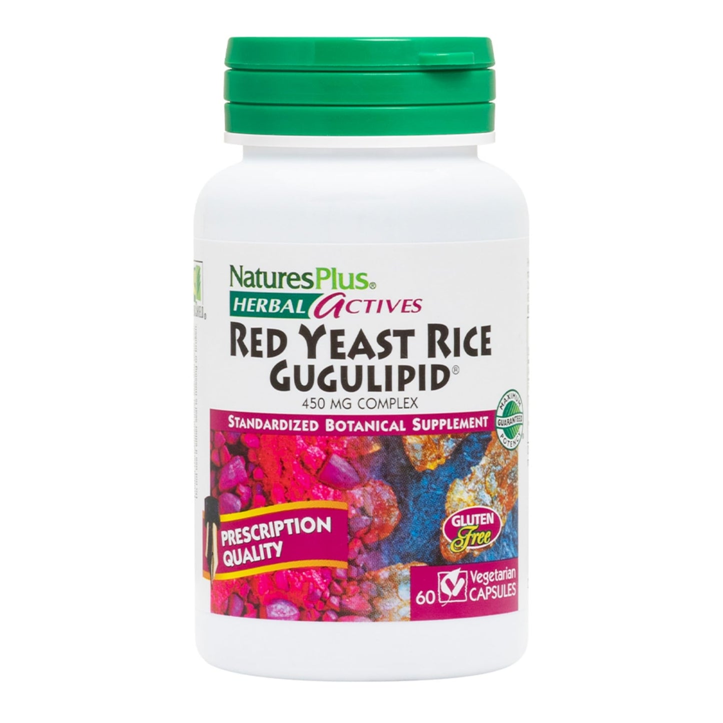 NaturesPlus Red Yeast Rice Gugulipid Complex - 450 mg, 60 Vegan Capsules | Cholesterol Support