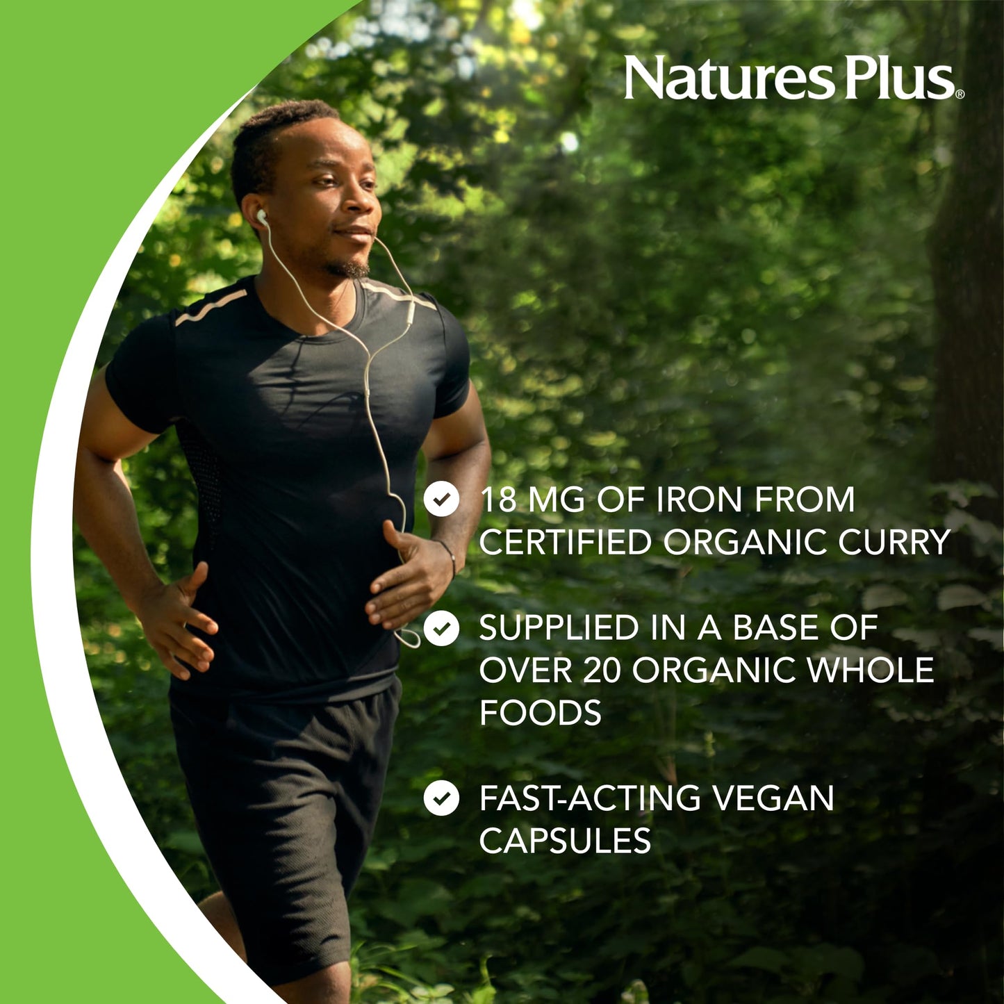 NaturesPlus Source of Life Garden Organic Iron 18 mg – 30 Vegan Capsules