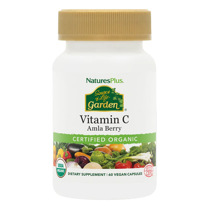 NaturesPlus Source of Life Garden Organic Vitamin C 500 mg - 60 Vegan Capsules