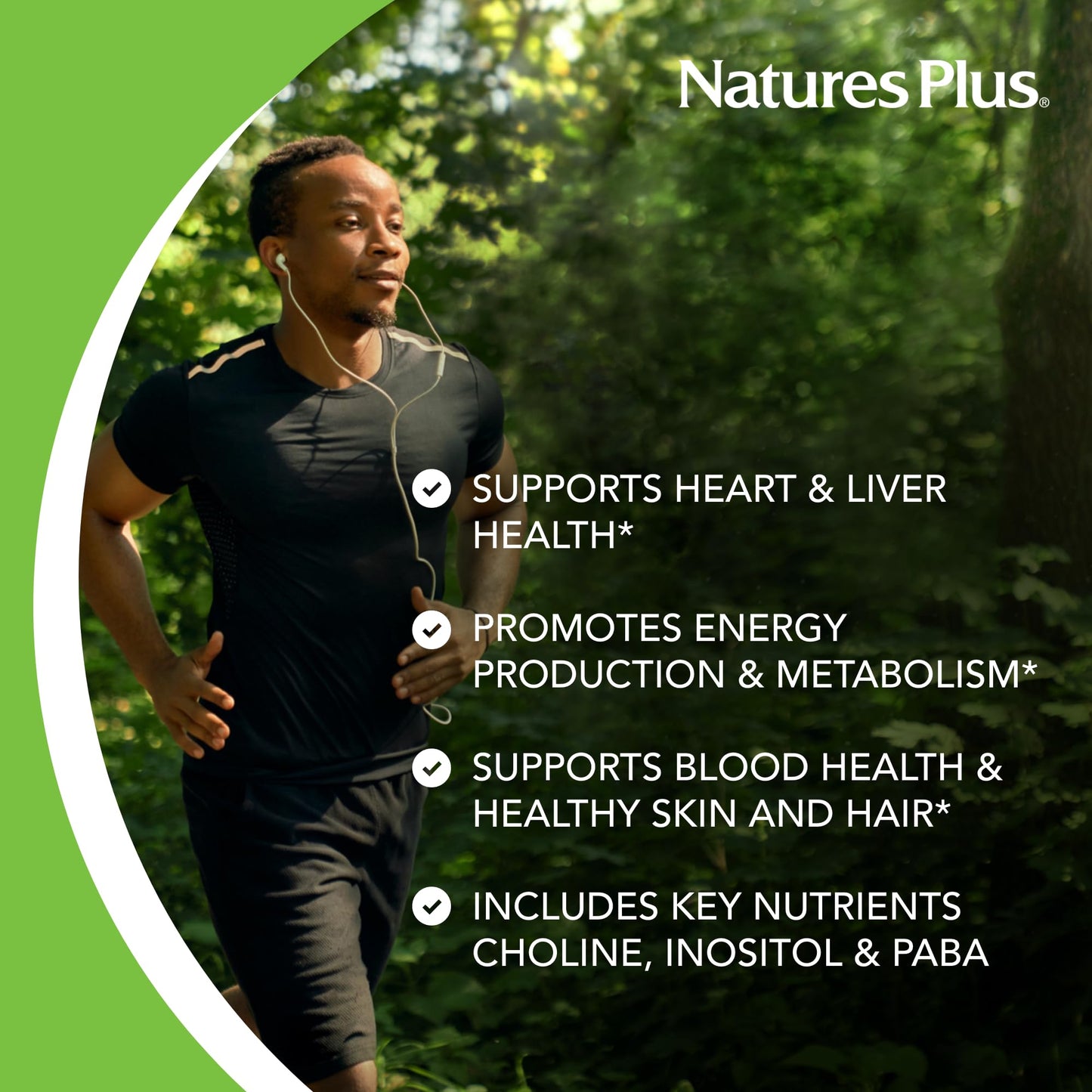 NaturesPlus Super B50-60 Vegetarian Capsules – High Potency B Complex, Gluten-Free, 60 Servings