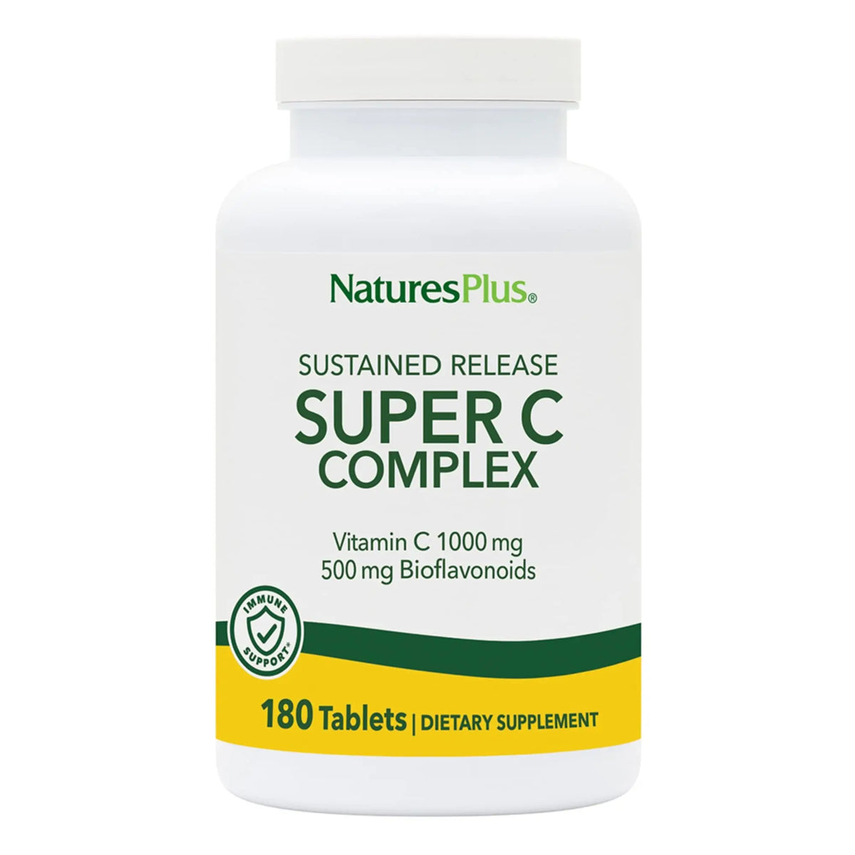 NaturesPlus Super C Complex – Sustained Release Vitamin C 1000mg + 500mg Bioflavonoids | 180 Tablets BritishVita | Premium UK Vitamins & Wellness Supplements