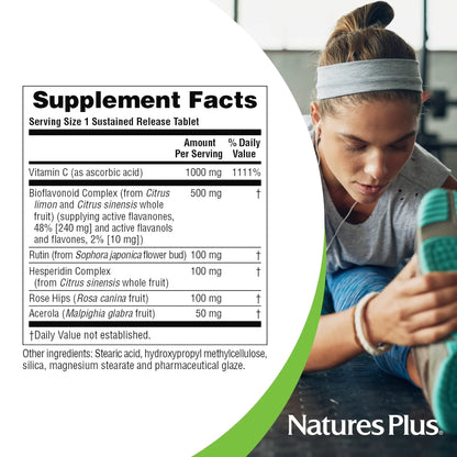 NaturesPlus Super C Complex – Sustained Release Vitamin C 1000mg + 500mg Bioflavonoids | 180 Tablets BritishVita | Premium UK Vitamins & Wellness Supplements