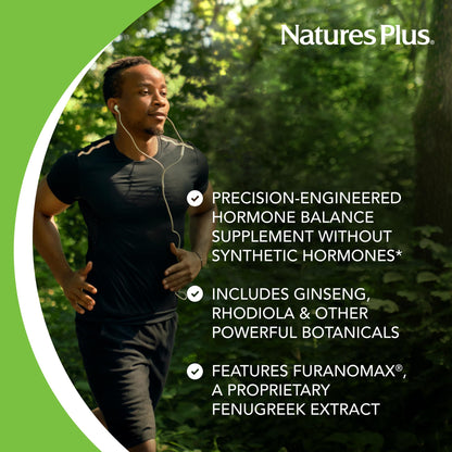 NaturesPlus T Male - 60 Vegetarian Capsules | Hormone Support & Mood