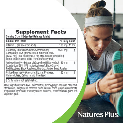 NaturesPlus Herbal Actives Ultra Cranberry 1500 – Urinary Tract Support (Vegetarian, Gluten Free)