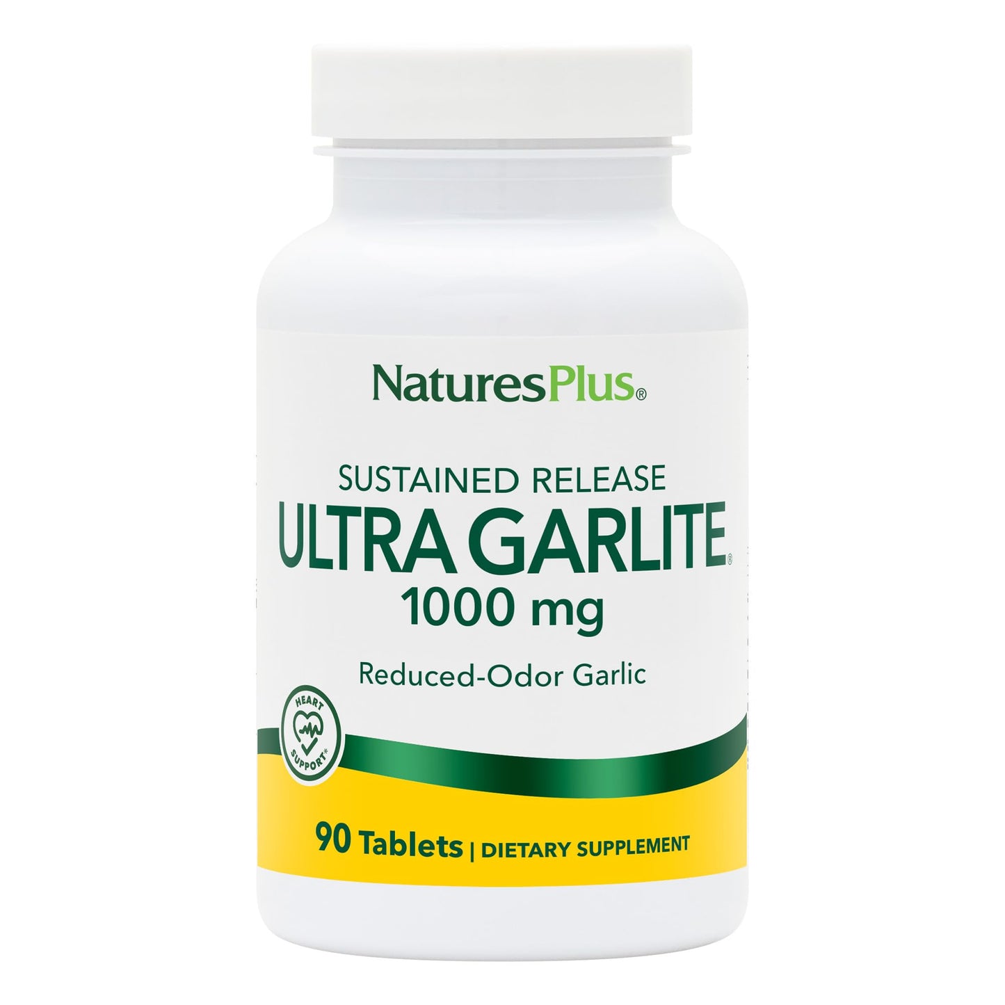 NaturesPlus Ultra Garlite 1000 mg - 90 Tablets | Odorless Garlic for Immune Support & Heart Health