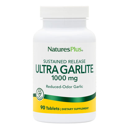 NaturesPlus Ultra Garlite 1000 mg - 90 Tablets | Odorless Garlic for Immune Support & Heart Health