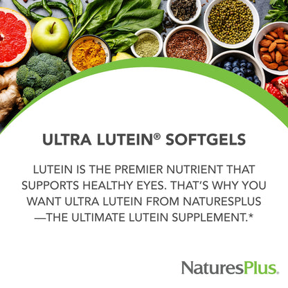 NaturesPlus Ultra Lutein 20 mg - 60 Softgels | Eye Health Support - 60 Servings