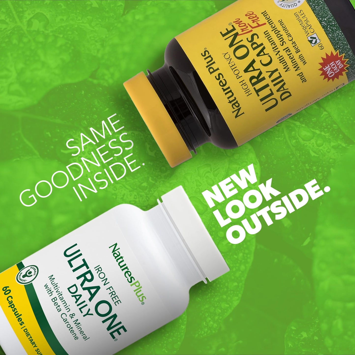 NaturesPlus Ultra One Daily Iron Free - 60 Fast-Acting Capsules | Vegan Multivitamin