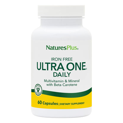 NaturesPlus Ultra One Daily Iron Free - 60 Fast-Acting Capsules | Vegan Multivitamin