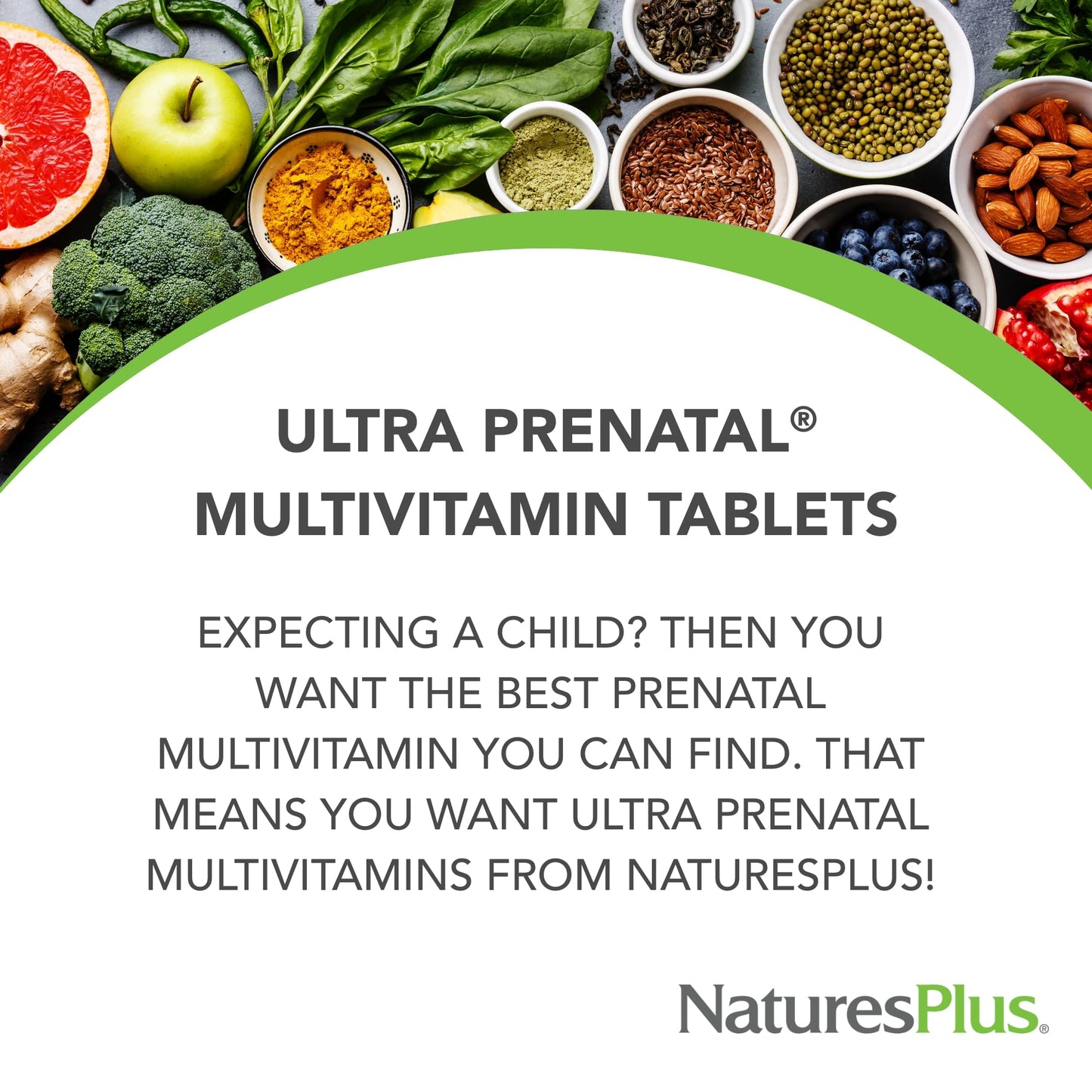 NaturesPlus Ultra Prenatal Multivitamin - 800 mcg Folate | 90 Vegetarian Tablets | Gluten-Free