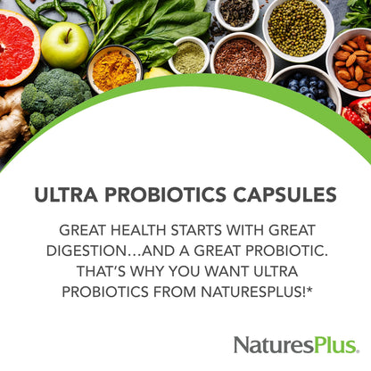 NaturesPlus Ultra Probiotics - 30 Vegan Capsules | Full Spectrum