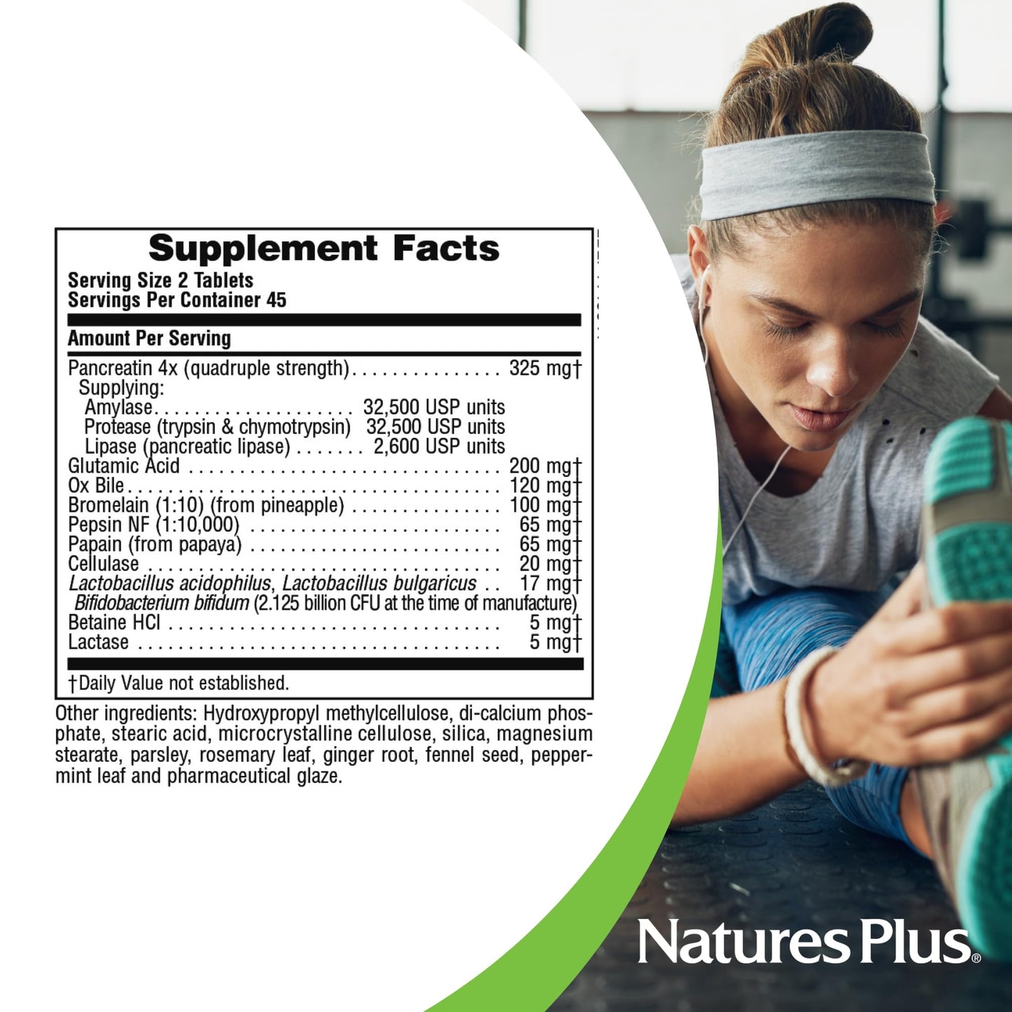 NaturesPlus Ultra-Zyme - 90 Tablets | Enzyme Supplement for Healthy Digestion | Gluten Free | 45 Servings