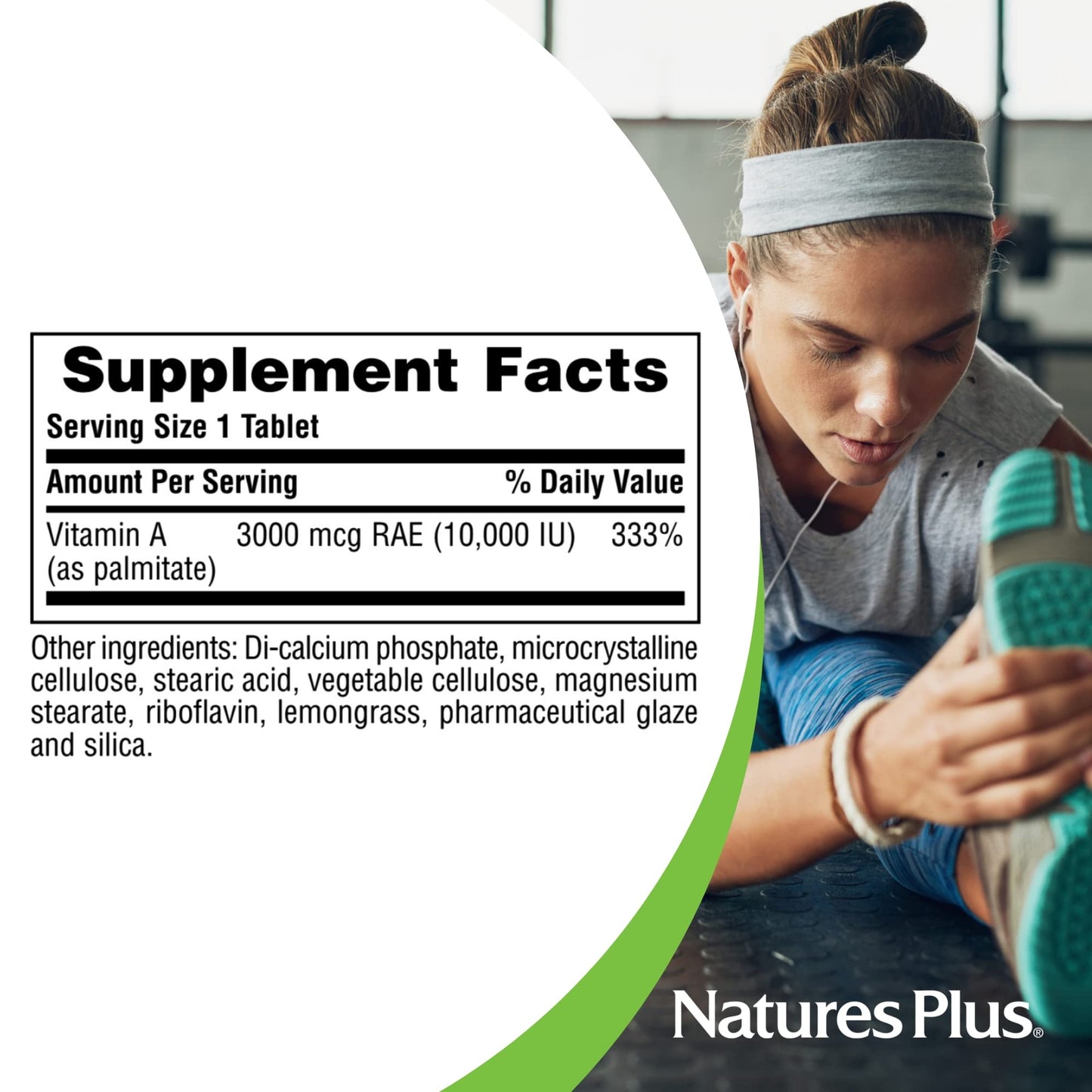 NaturesPlus Vitamin A Palmitate 10,000 IU - Healthy Skin, Eyes, Vision & Immunity | 90 Vegetarian Tablets