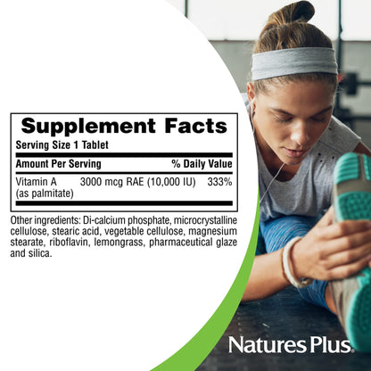 NaturesPlus Vitamin A Palmitate 10,000 IU - Healthy Skin, Eyes, Vision & Immunity | 90 Vegetarian Tablets