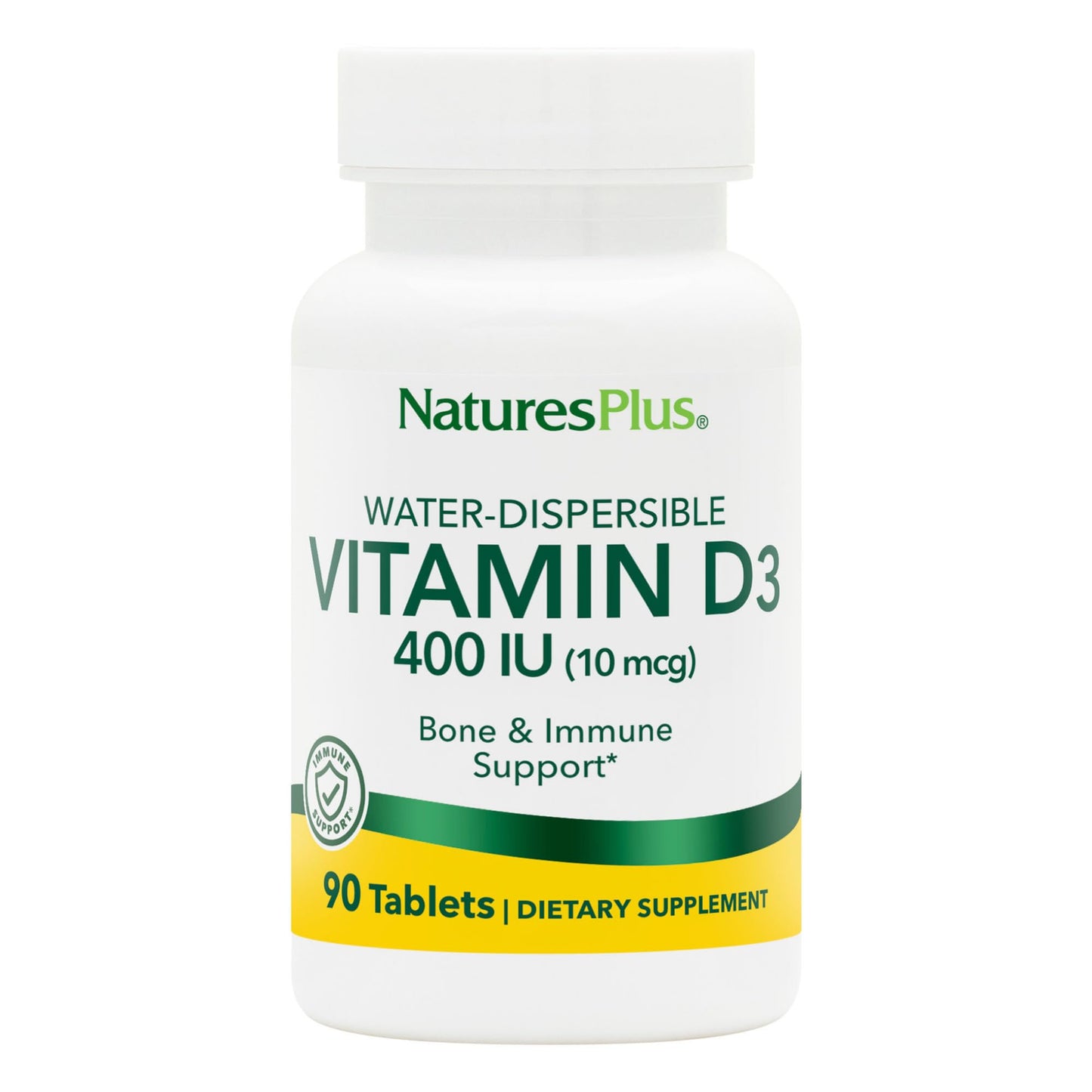 NaturesPlus Vitamin D3 400 IU - 90 Vegetarian Tablets | Bone, Heart & Immune Support