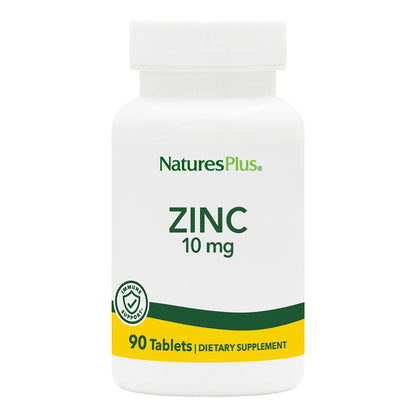 NaturesPlus Zinc Tablets 10 mg – 90 Vegetarian Servings | Immune Support, Digestion & Vision