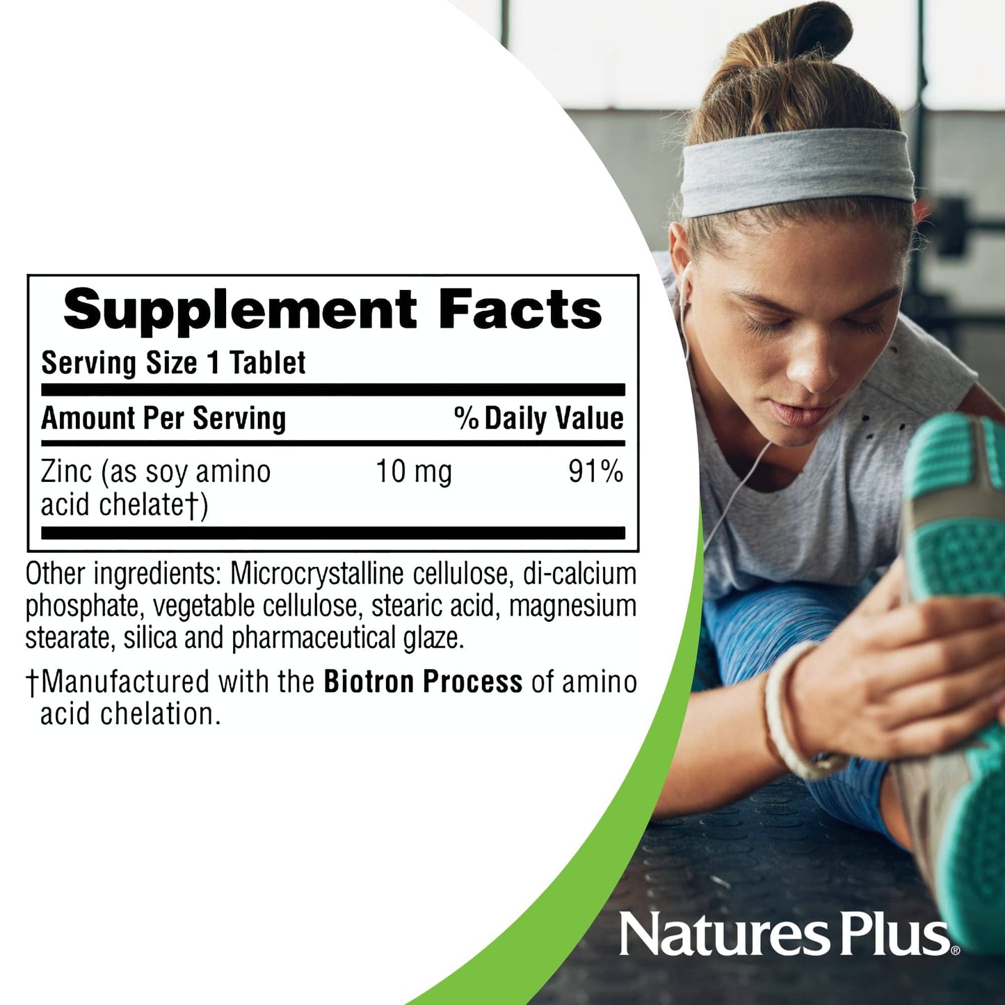 NaturesPlus Zinc Tablets 10 mg – 90 Vegetarian Servings | Immune Support, Digestion & Vision