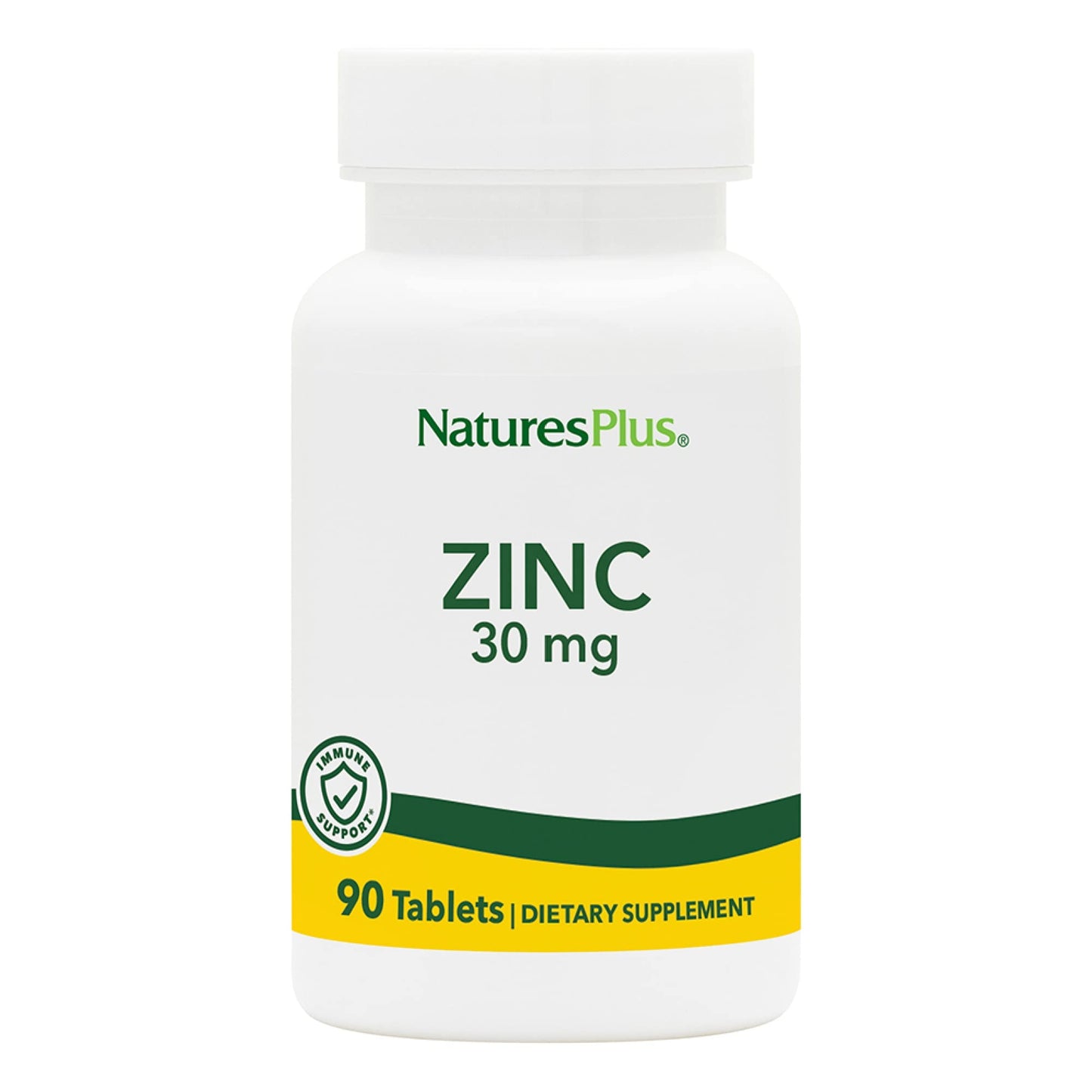 NaturesPlus Zinc Tablets 30 mg - 90 Vegetarian Tablets | Immune Support, Digestion & Metabolism