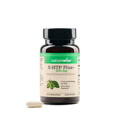 NatureWise 5-HTP 200 mg — Vegan Griffonia Seed, Vitamin B6 | Mood & Sleep Support (30 Count)