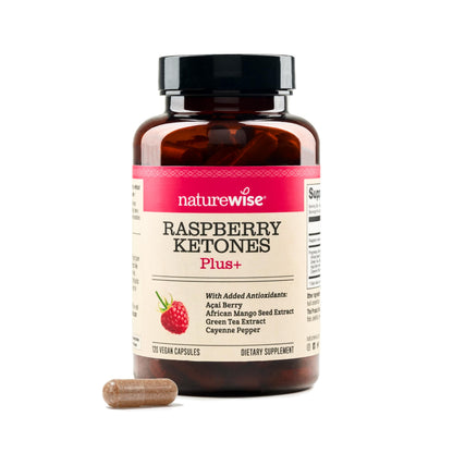 NatureWise Raspberry Ketones Plus – Vegan & Gluten-Free, 120 Capsules