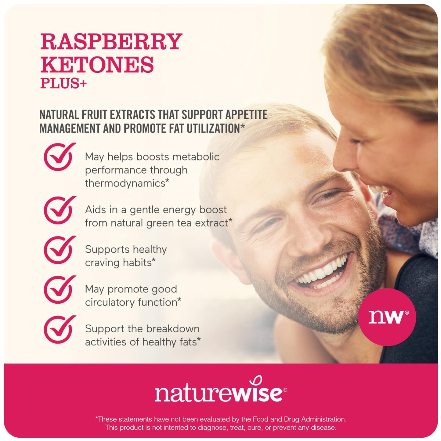 NatureWise Raspberry Ketones Plus – Vegan & Gluten-Free, 120 Capsules
