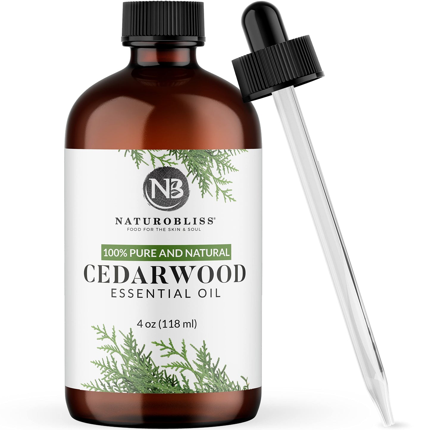 NaturoBliss Cedarwood Essential Oil – 100% Pure, Therapeutic Grade, 4 oz