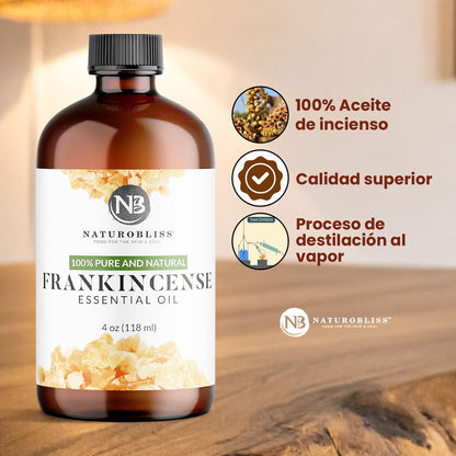NaturoBliss 100% Pure Frankincense Essential Oil – 4 fl oz | Therapeutic Grade with Glass Dropper
