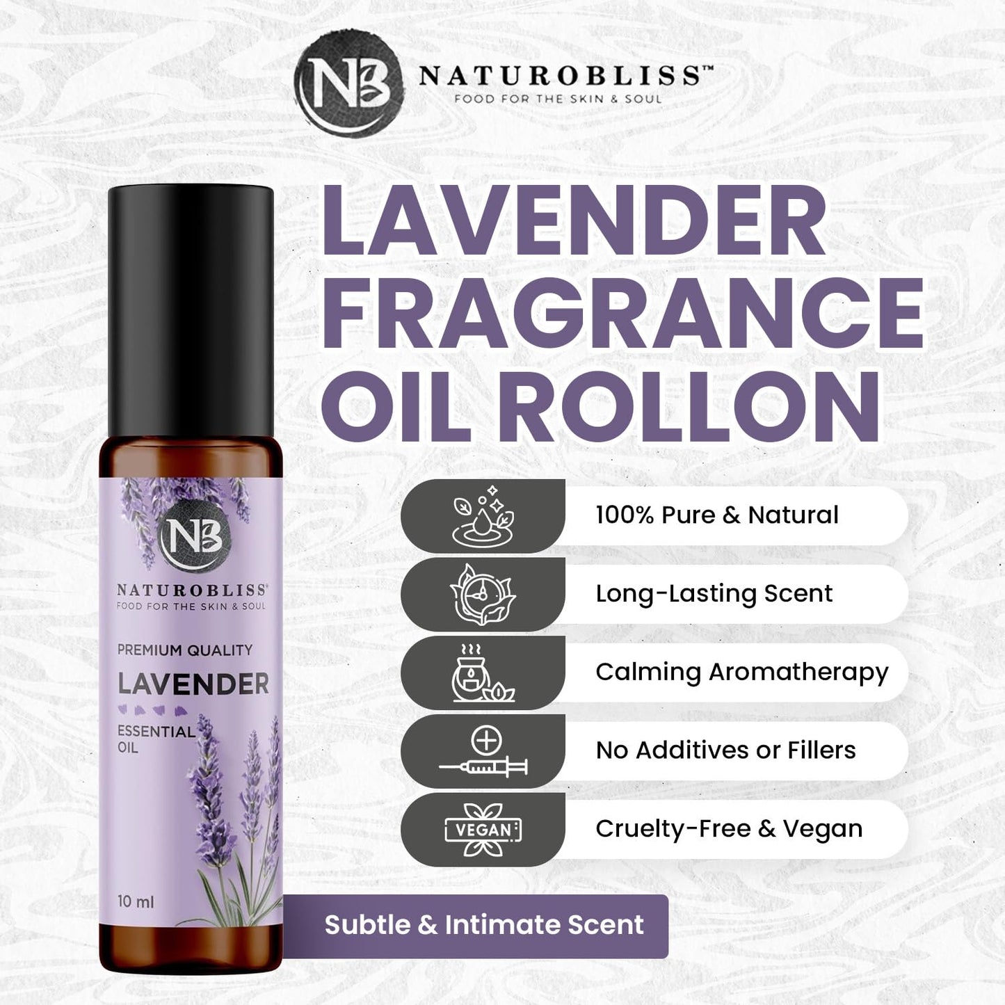 NaturoBliss Lavender Essential Oil Roll-On 10 ml – 100% Pure & Soothing