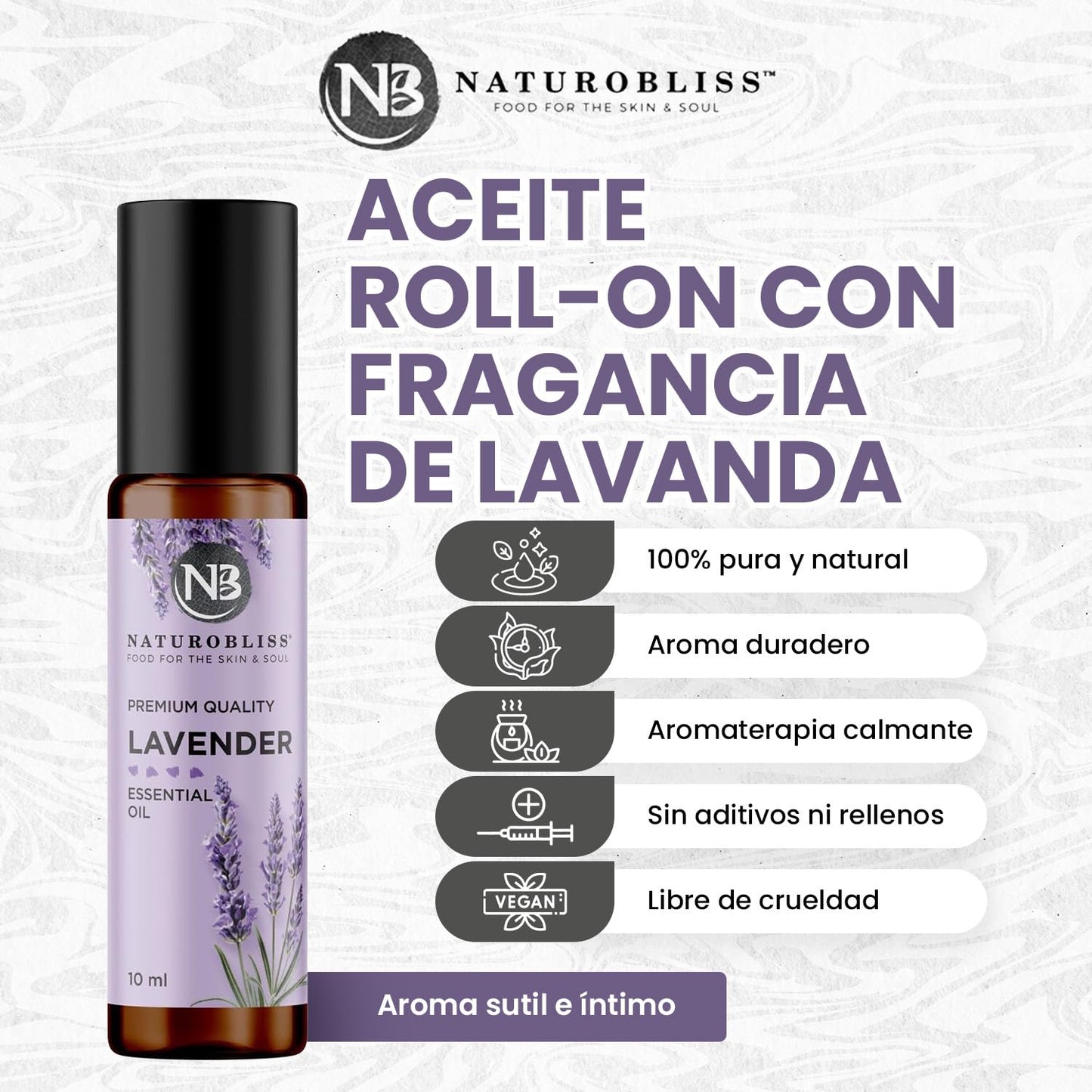NaturoBliss Lavender Essential Oil Roll-On 10 ml – 100% Pure & Soothing
