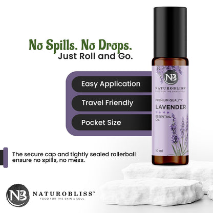 NaturoBliss Lavender Essential Oil Roll-On 10 ml – 100% Pure & Soothing