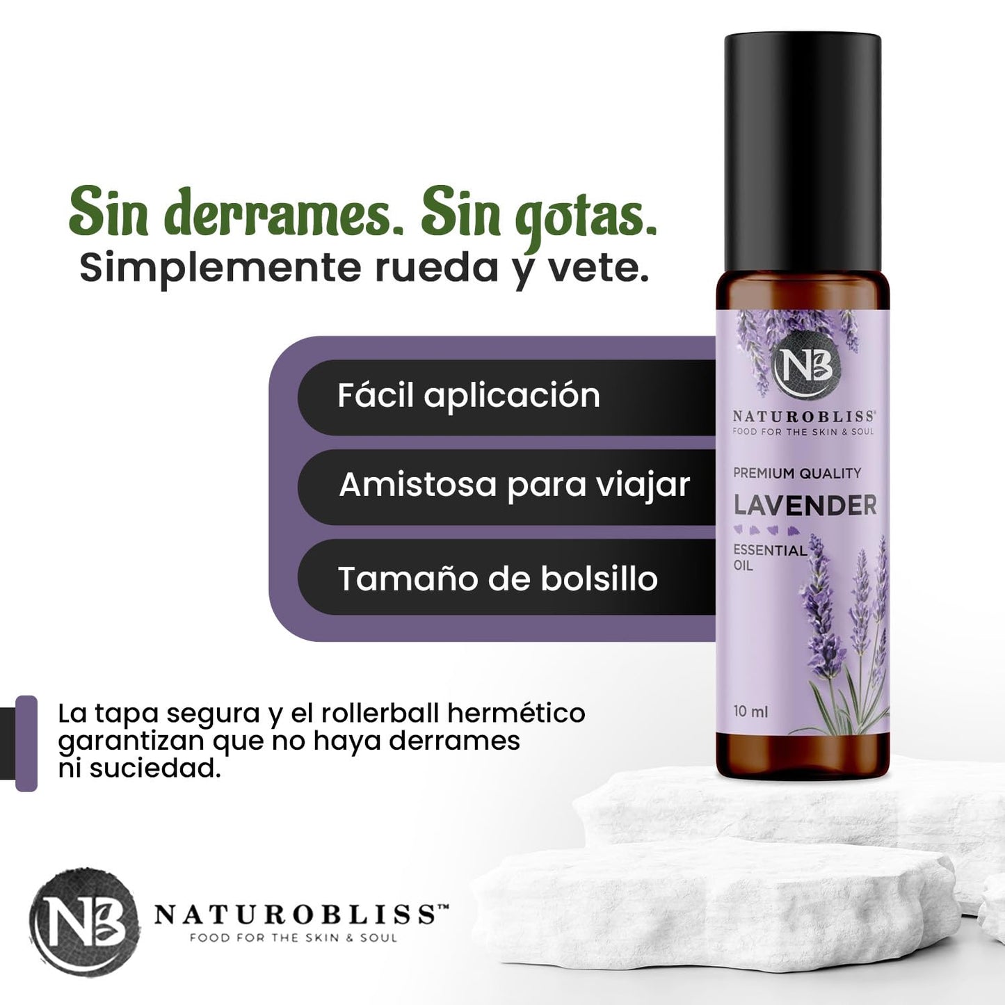 NaturoBliss Lavender Essential Oil Roll-On 10 ml – 100% Pure & Soothing
