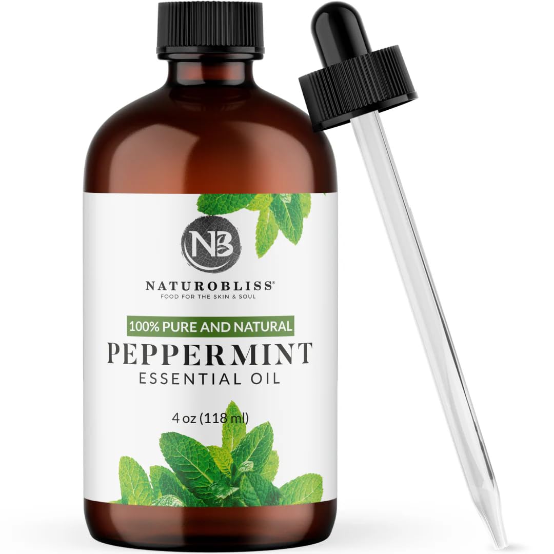 NaturoBliss Peppermint Essential Oil 4 oz | 100% Pure & Therapeutic Grade