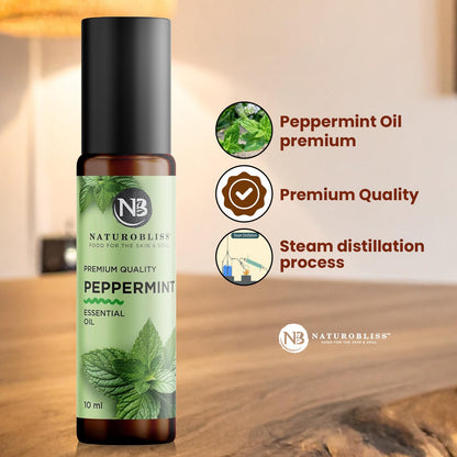 NaturoBliss Peppermint Essential Oil Roll-On, 10 ml