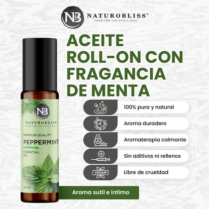NaturoBliss Peppermint Essential Oil Roll-On, 10 ml