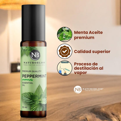 NaturoBliss Peppermint Essential Oil Roll-On, 10 ml