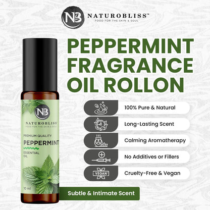 NaturoBliss Peppermint Essential Oil Roll-On, 10 ml